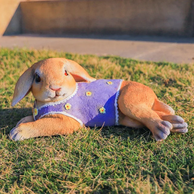 

Милый китайский мультяшный резиновый жилет, украшения для кролика, наружные садовые фигурки для балкона, украшение для двора, виллы, скульптуры, ремесла