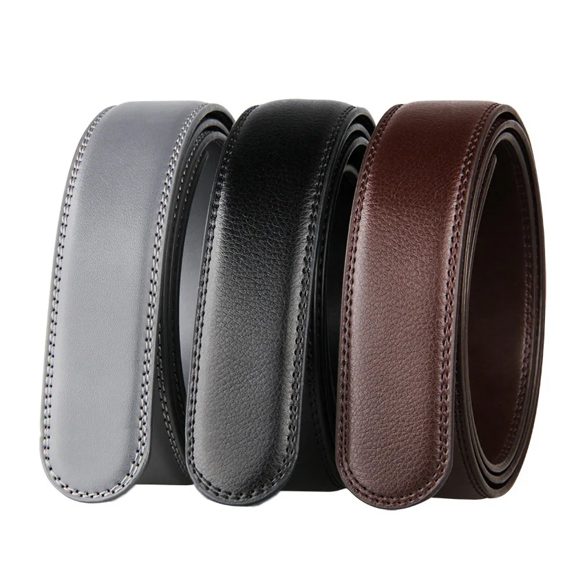 

New Men's Automatic Buckle Belts No Buckle Belt Men High Quality Male Genuine Strap Jeans Belt Free Shipping 3.5cm