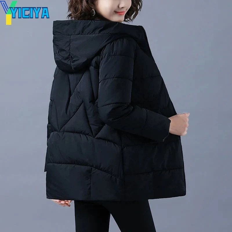 2022 New Women Winter Parkas Long Warm Jackets Female Thicken Coats Cotton Padded Solid Parka Jacket Streetwear Hooded Outwear
