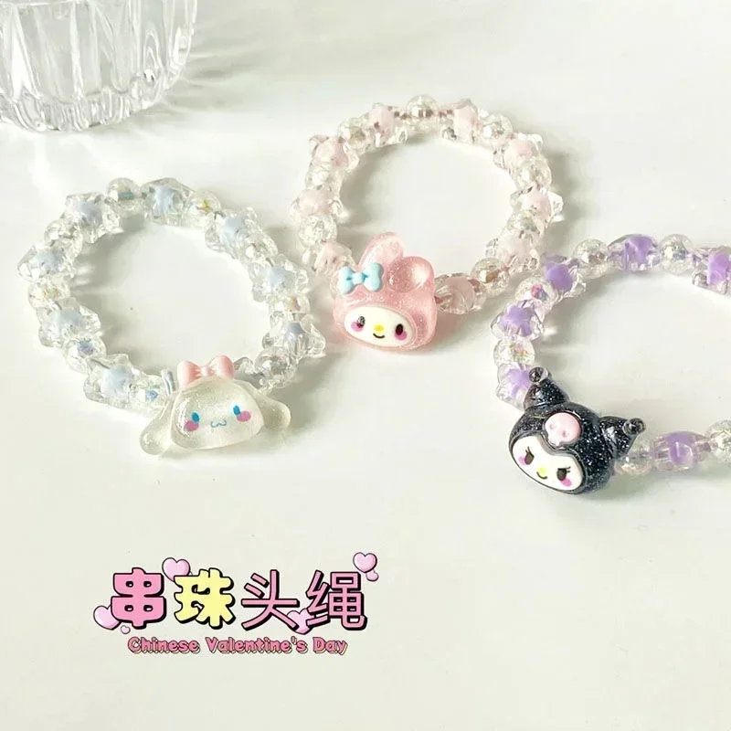 Sanrio 1 шт. аниме Браслет с кристаллами Kuromi My Melody Cinnamoroll мультяшный браслет для пары