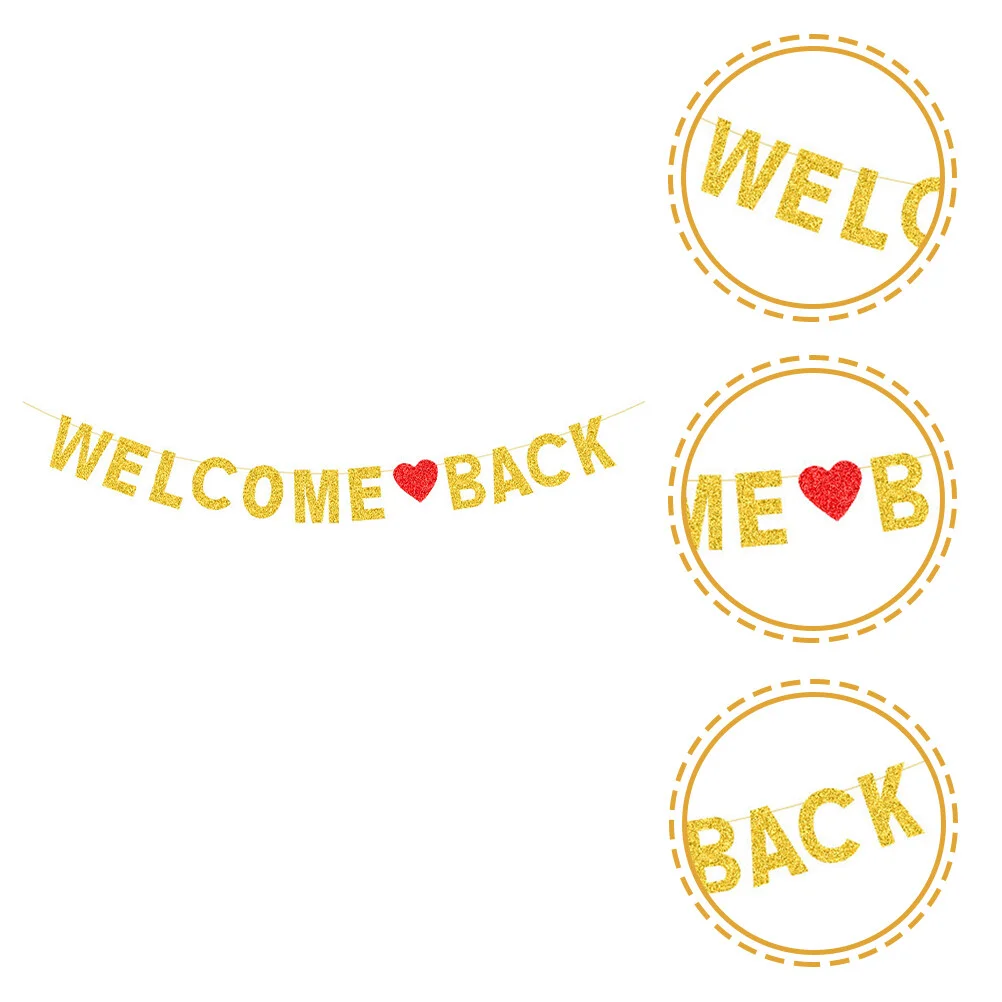 

Glitter Latte Welcome Back Banner First Day School Gold Party Classroom Decor Decoration The The Office Decor