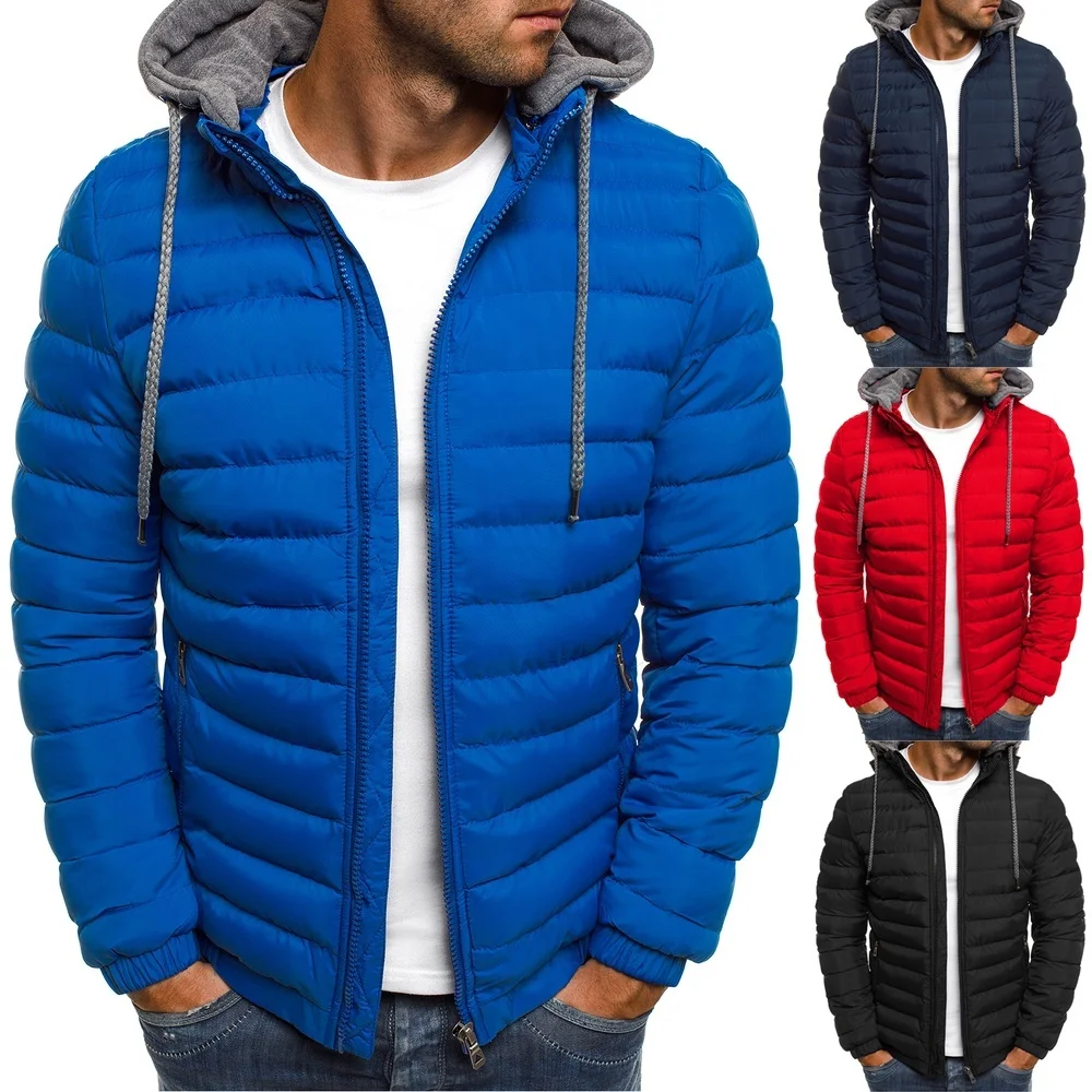 

Winter Jacket Men Hooded Causal Zipper Coat Cotton Men's Jackets Parka Warm Clothes Men Streetwear Clothing Fashion Winter Coats
