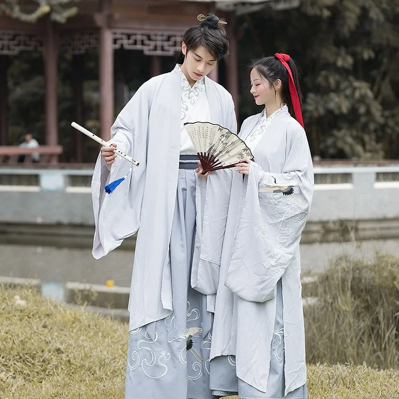 

Men Women Hanfu Chinese Style Tang Suit Gown Robes Japanese Samurai Cosplay Costume Retro Oriental Clothing Set Tops Coat Pants