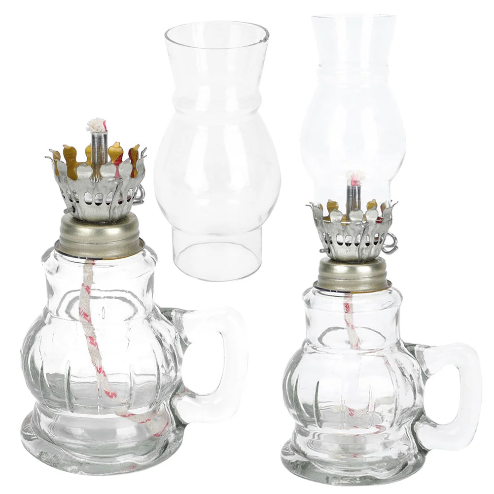 

2 шт. керосиновая лампа для кемпинга, портативная стеклянная масляная лампа, настольная декоративная масляная лампа, Декор