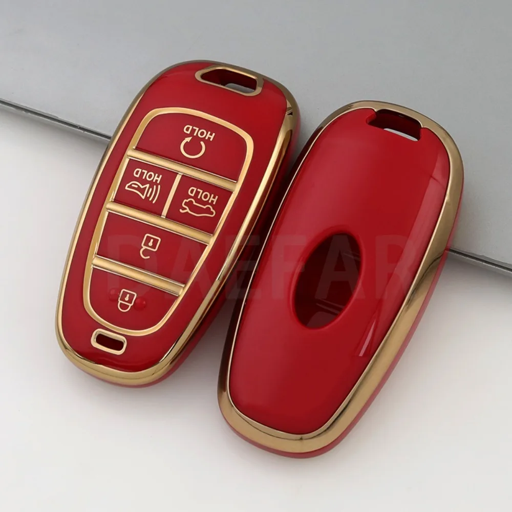 

Для Hyundai Palisade 2023 Tucson Santa Fe 2021 2022 Atos Solaris Prime Nexo Sonata Staria Ioniq чехол для ключей из ТПУ, чехол для ключа автомобиля