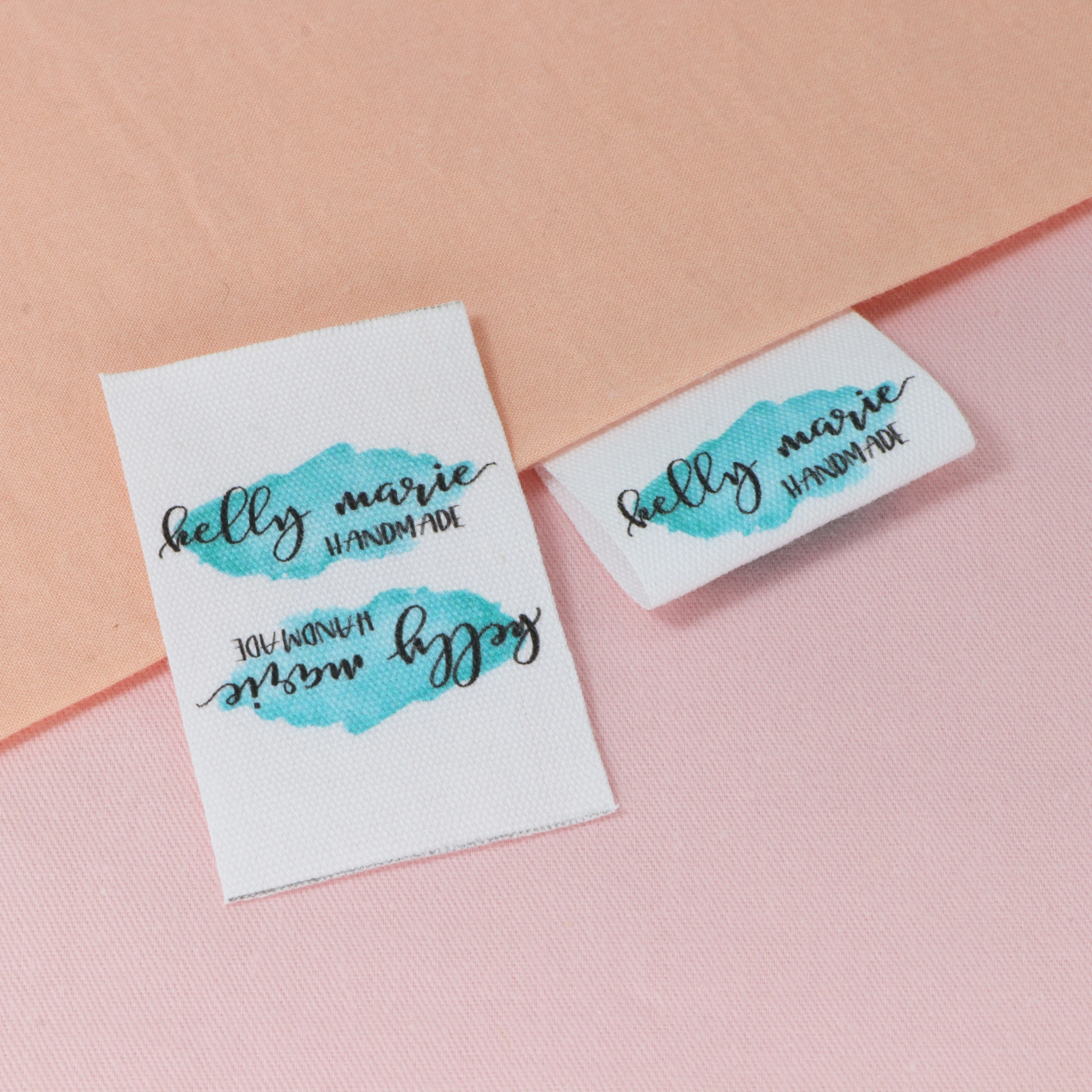

Custom Clothing Labels , Personalized Brand, Cotton printed Tags, Handmade label, Logo or Text, Watercolor Labels (FR099)