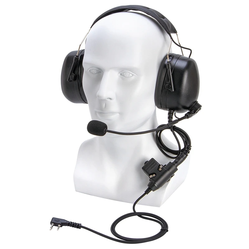 U94 Headphones For Baofeng Kenwood Walkie Talkie Silicone Earmuffs Outdoor Sports Noise Cancelling Aviation Headphones