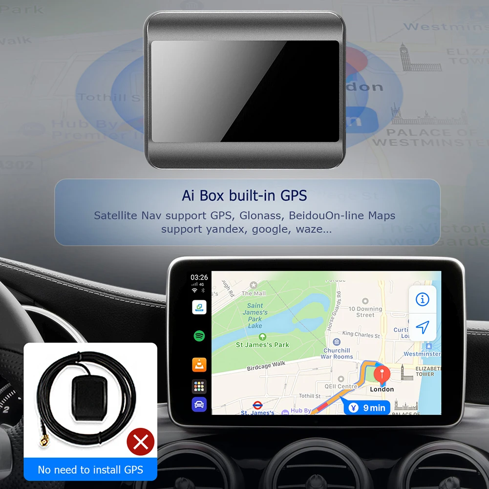 

4G+64G CarPlay Ai Box Wireless Carplay An Auto Mirror-Link Split Screen GPS (fit For Car With CarPlay Function) Smart Car Box