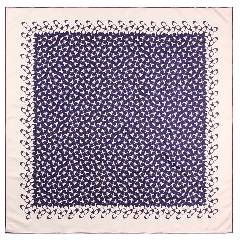 90 см саржевые шелковые шарфы с геометрическим принтом женские завитые хиджабы