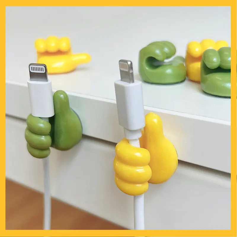

1PCS Thumb Hooks Multi-function Organizer Holder Wire Hooks Hanger Strong Wall Storage Holder Cable Holder USB Cord Organizer
