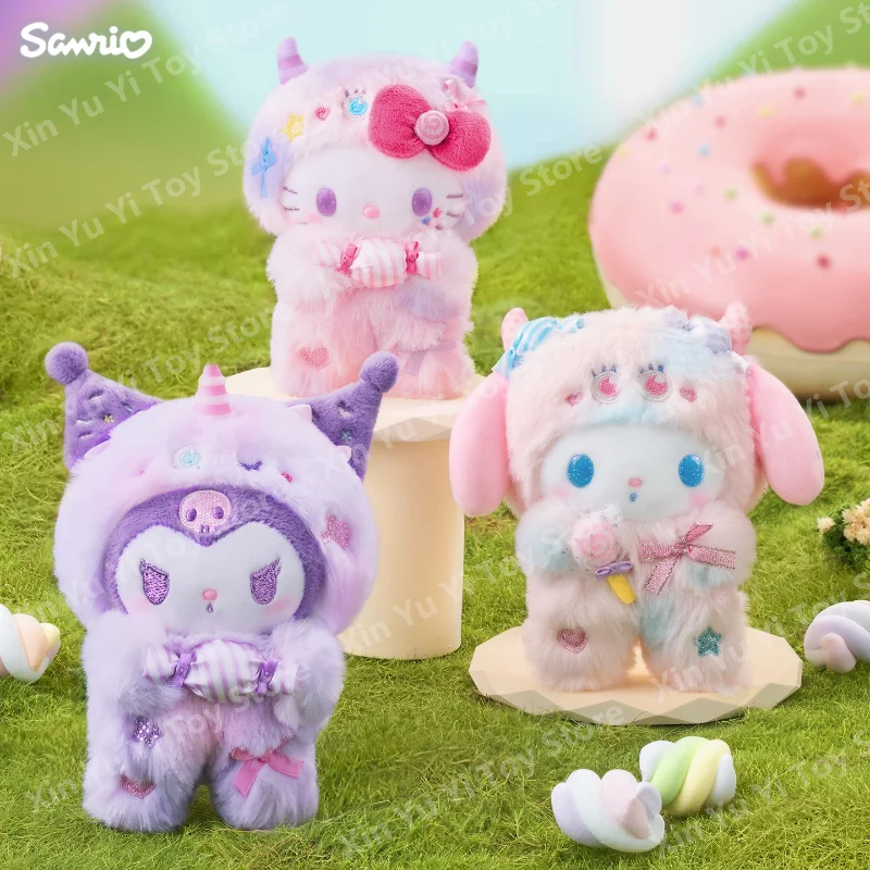 Фото Официальный плюшевый брелок Sanrio Candy Monster: Куроми, Хелло Китти, Синаморолл. Милая мягкая игрушка-подвеска для сумки, украшение, подарки на день рождения. №2