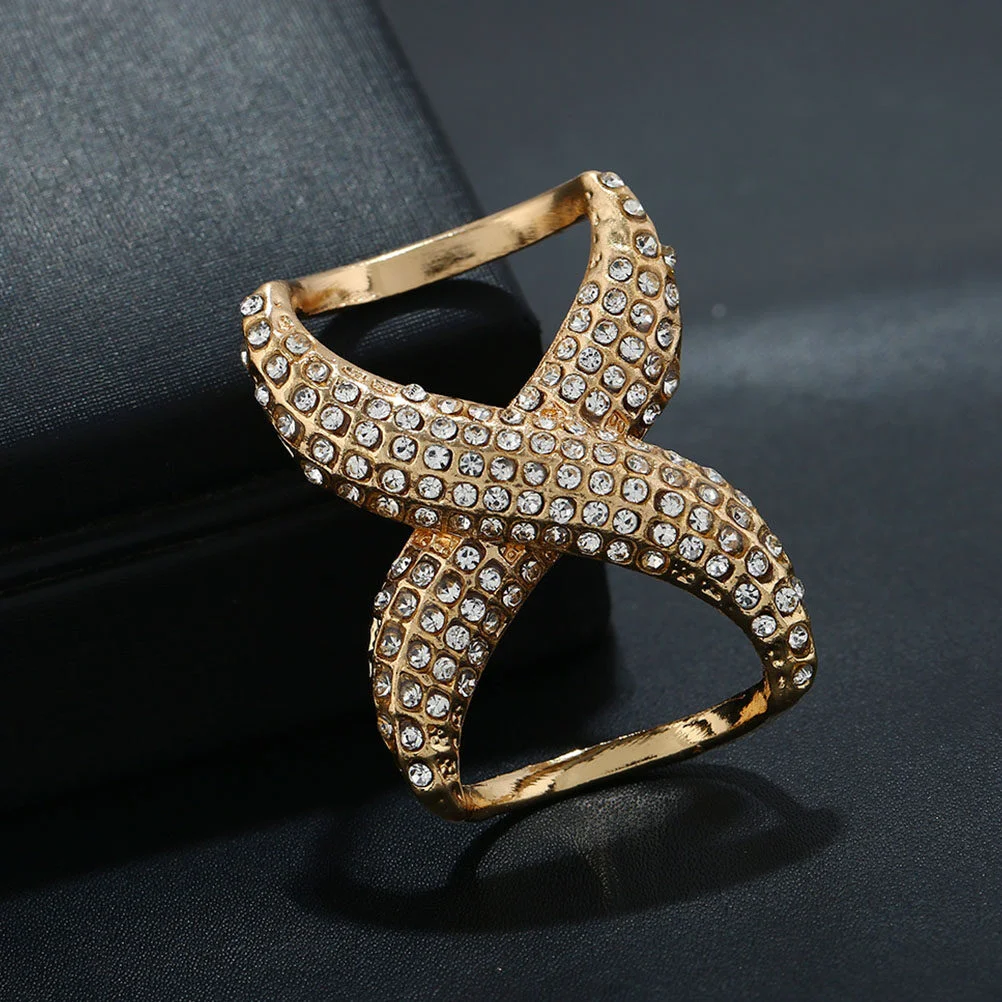 

2pcs Rhinestone Scarf Clips Shawl Buckle Clasps Scarf Rings Fashion Clothing Jewelry