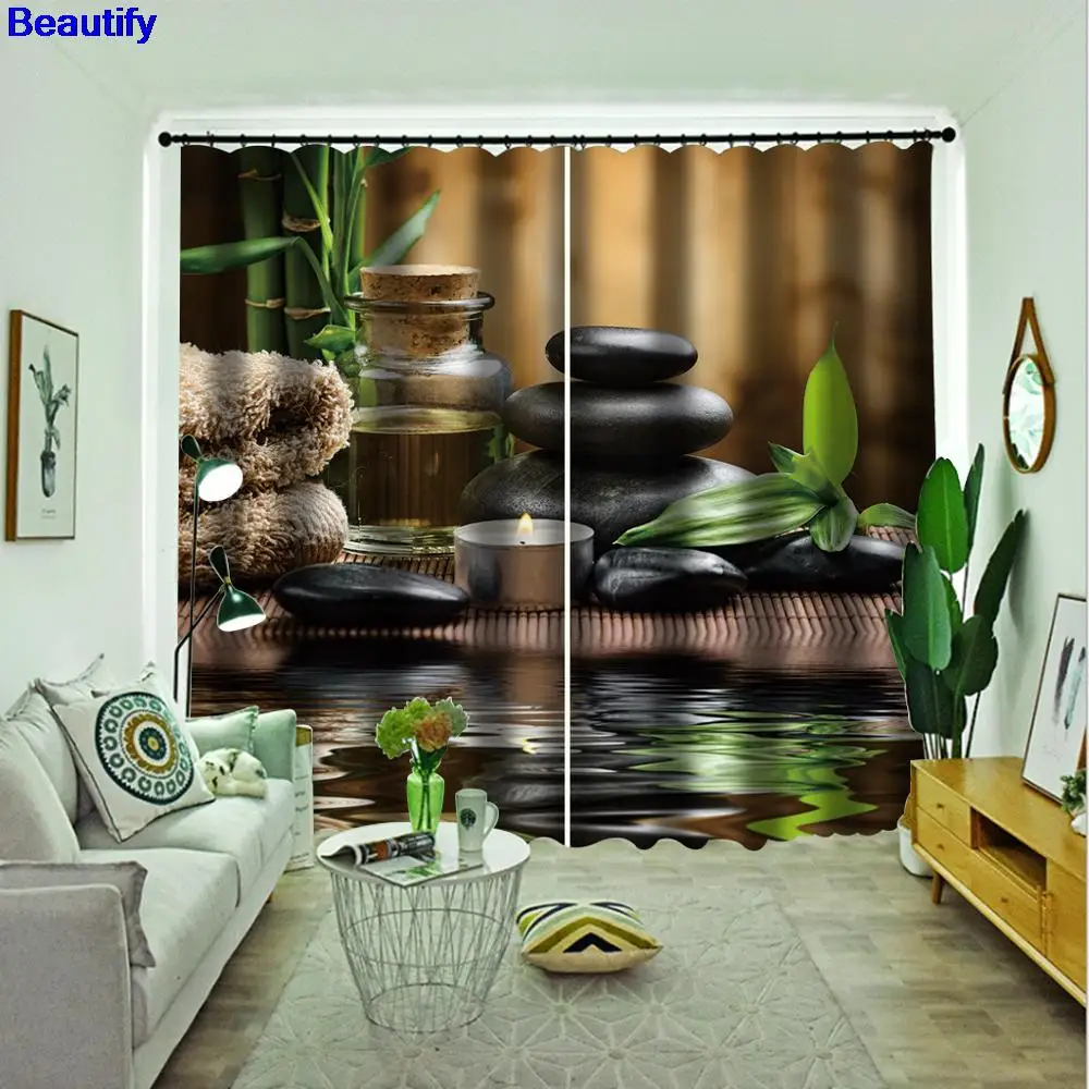 

Beautify 3D Curtains Stone Printing Curtain Living Room Bedroom Modern Kitchen Door Curtain Blackout Chinese Large 3D Drapes