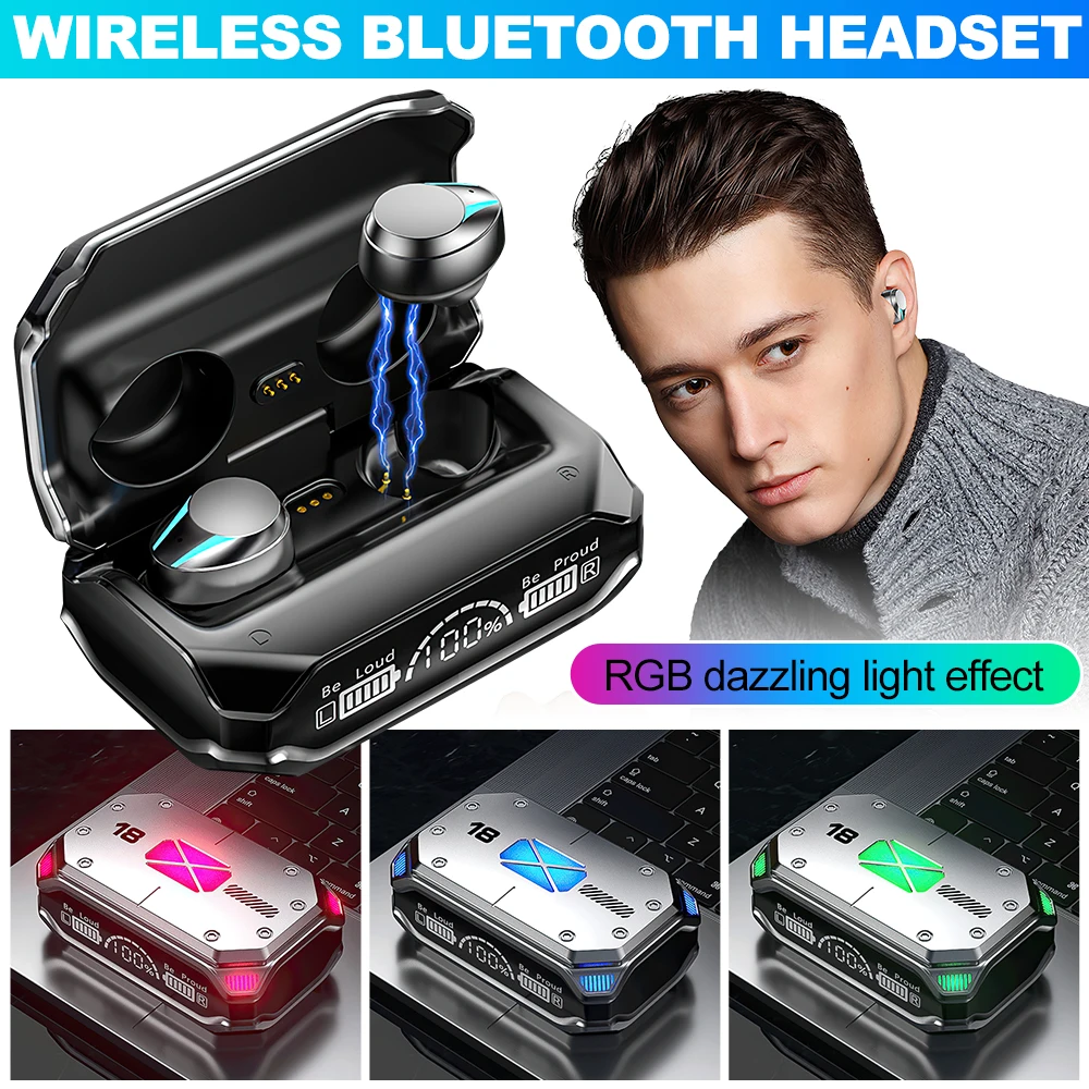 

Беспроводные наушники M41, Bluetooth 5,2, стереонаушники, спортивные водонепроницаемые наушники-вкладыши, гарнитура с микрофоном и зарядным устройством, внешний дисплей