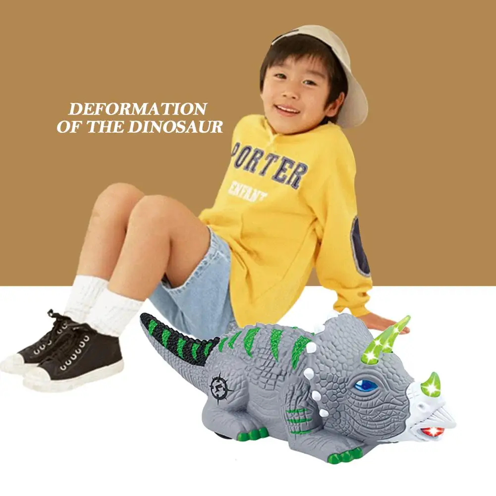 

Kids Electronic Deformation Dinosaur Toys Vocal Glow Lighting Music Automatic Walking Animal Model Children Presents