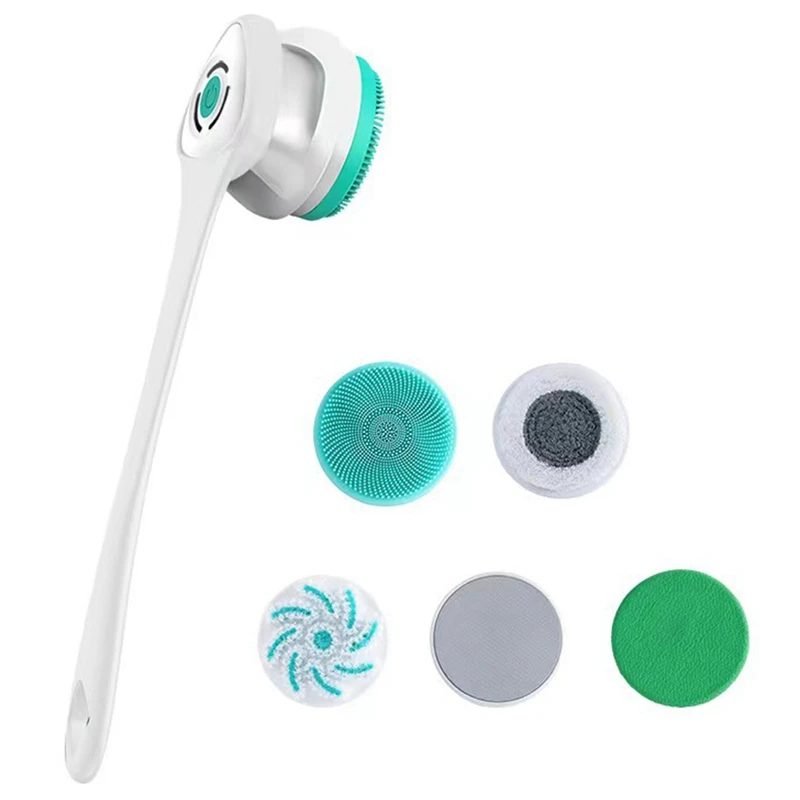 

1 Набор перезаряжаемая щетка для спины с длинной ручкой для душа отшелушивающая щетка для глубокого очищения пластиковая белая