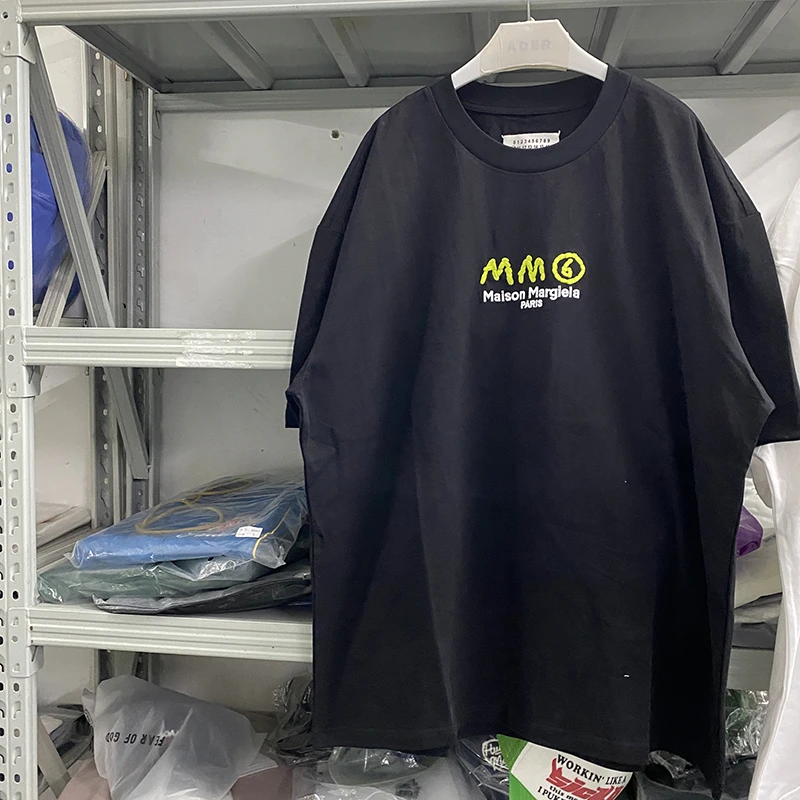 

Y2K Paris Margiela MM6 Embroidery Logo T-Shirt Summer Men Women High Quality Streetwear Casual T-shirts Short Sleeve GYM