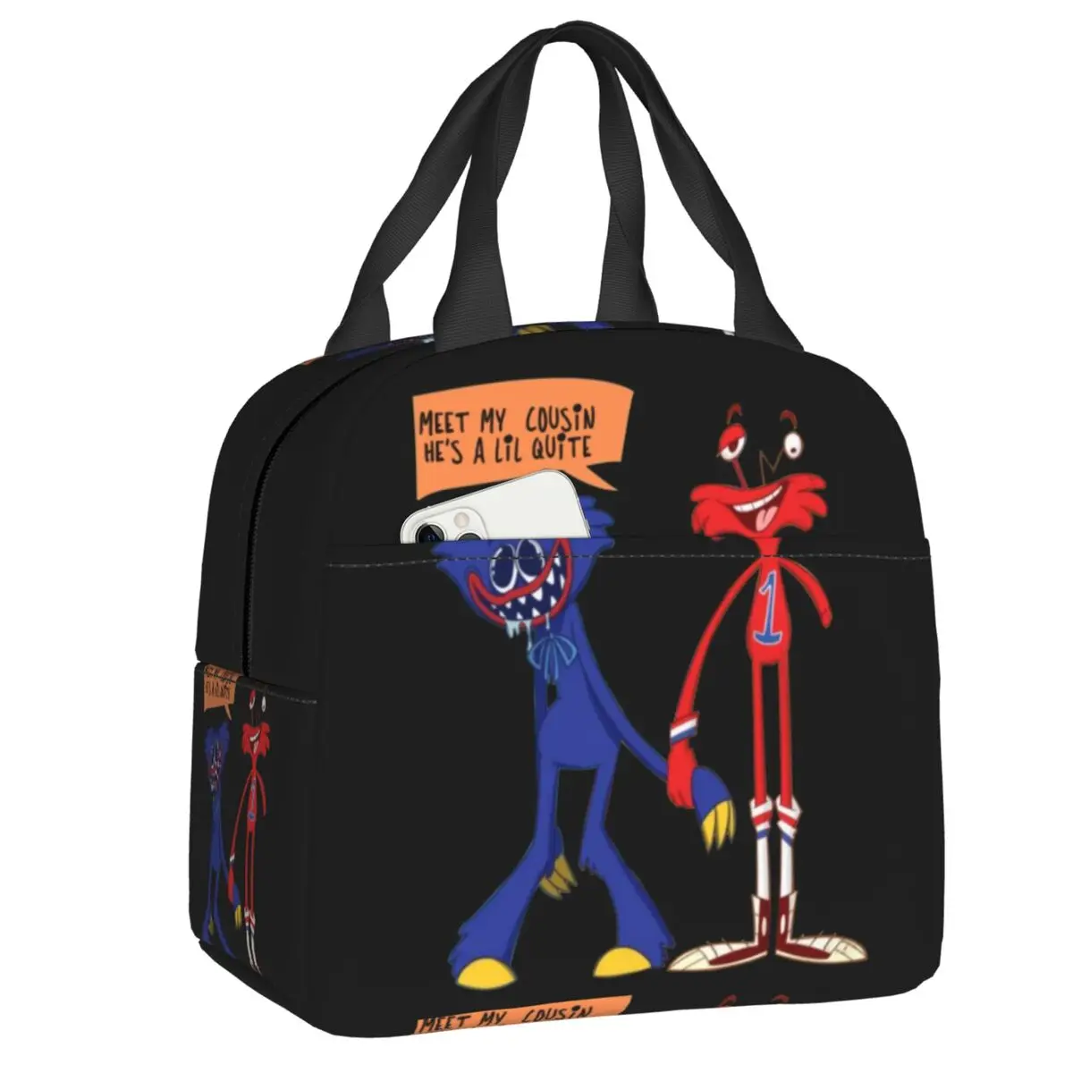 

Custom Huggy Wuggy Kids Anime Game Lunch Bag Men Women Thermal Cooler Insulated Lunch Box for Kids School Children