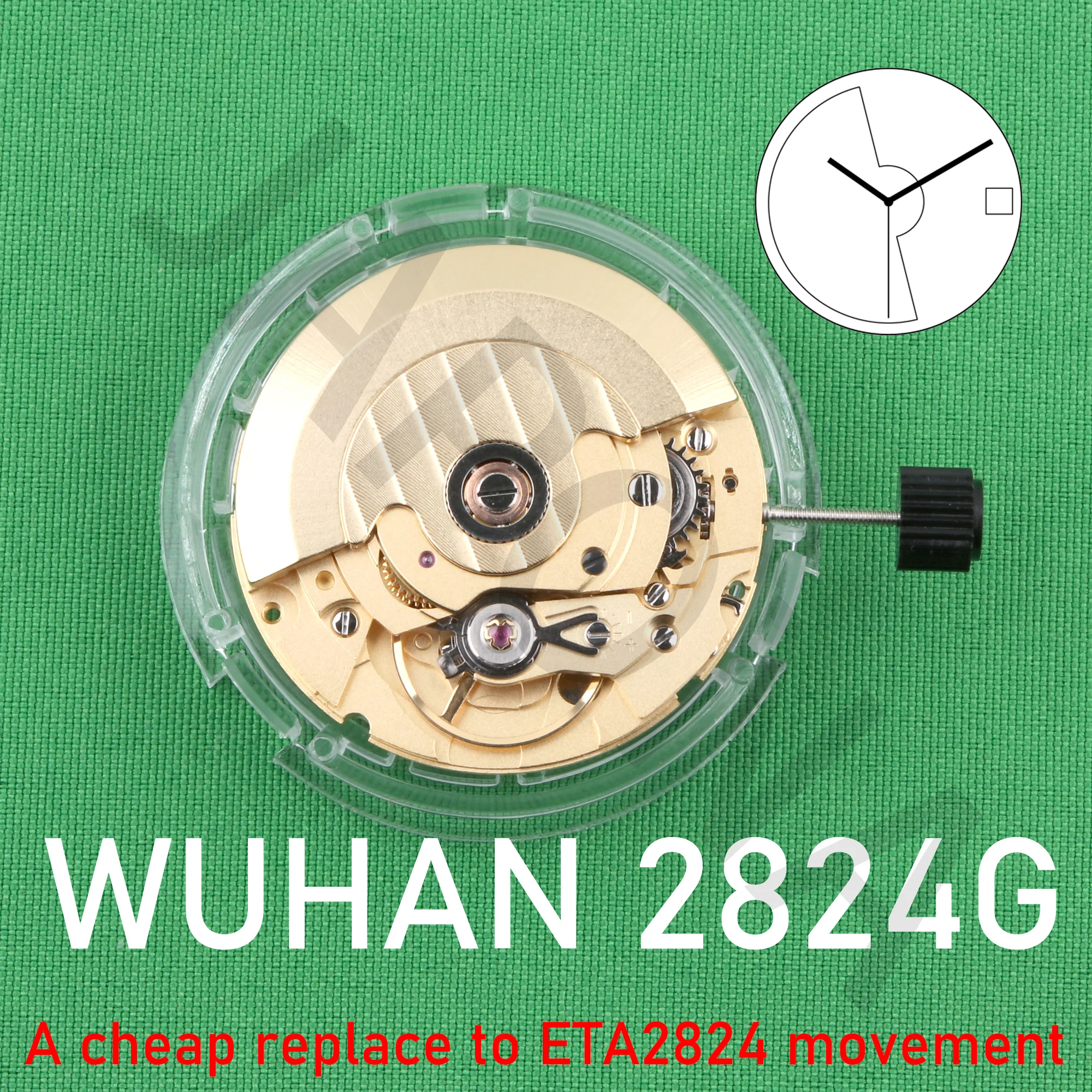 china WH 2824 gloden Replace ETA2824 Mechanical movement fully automatic movement No lettering, no logo wuhang movement