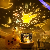hot pokemon projection lamp anime character pikachu rotating night lamp comes with music model ornaments toy childrens gift