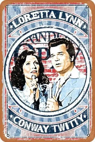 Conway Twitty Loretta Lynn Graphic для плаката ретро металлический жестяной знак настенный
