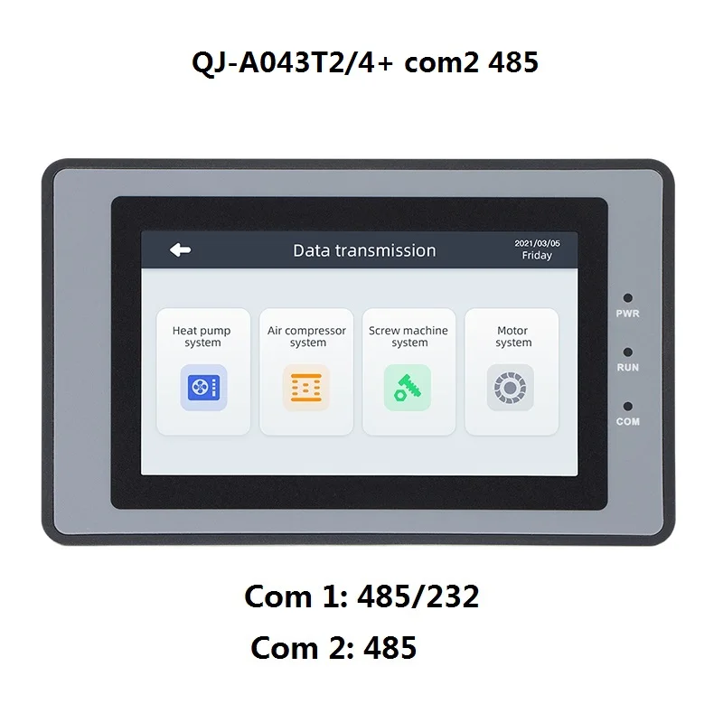 Фото Huaqingjun 4,3-дюймовый HMI RS485 232 422 Связь DC10-30V Modbus RTU Резистивный человеческий интерфейс для ПЛК №3