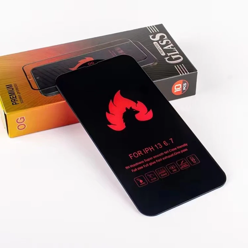 10-20pcs Fire Anti-Static Tempered Glass Full Glue Screen Protector Film For iPhone 14 Pro Max 13 12 11 XS XR X 8 7 6 Plus SE