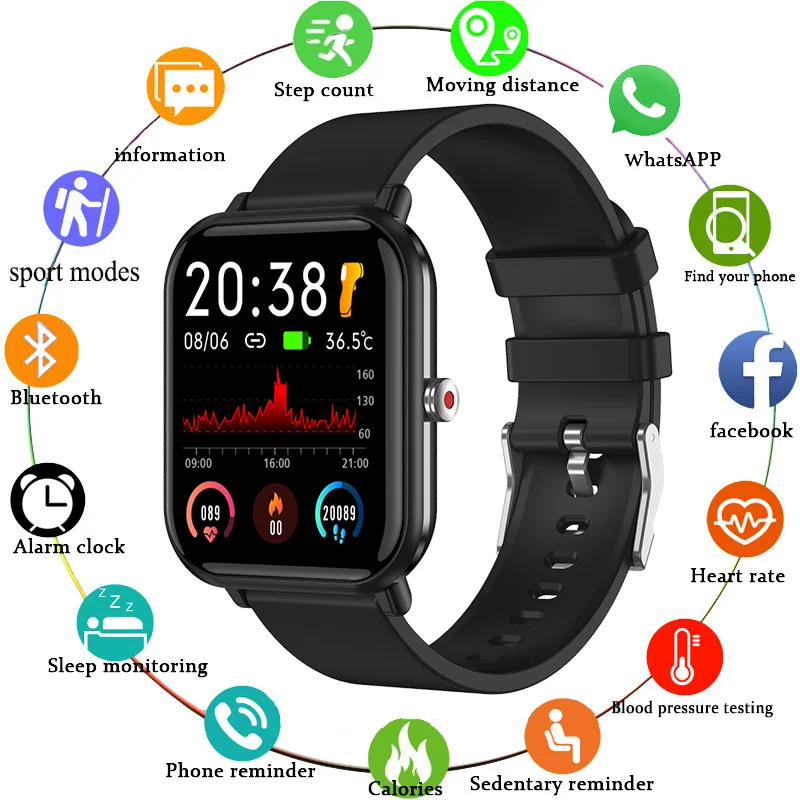 

Q9 Pro 5ATM Swim Smart Watch Body Temperature Monitor Music Control Sports Waterproof Smart Watch for Men Women Smartphone 2023
