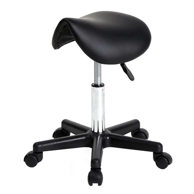

Saddle Stool Plastic Flat Feet Rotation Bar Stool Black