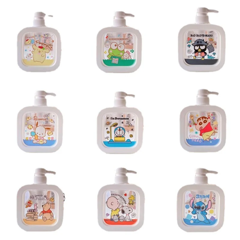 

300ML New Kawaii Sanrios Cinnamonroll Kuromi My Melody Travel Pump Bottle Cartoon Lotion Shampoo Body Wash Soap Dispenser Gift