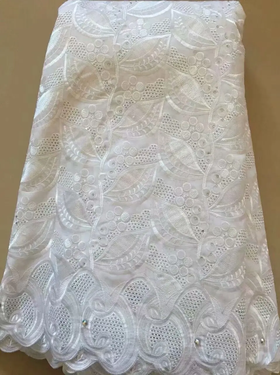 

Latest design bridal wedding lace fabric high quality hot sale 3d flower French net lace fabric with beads embroidery