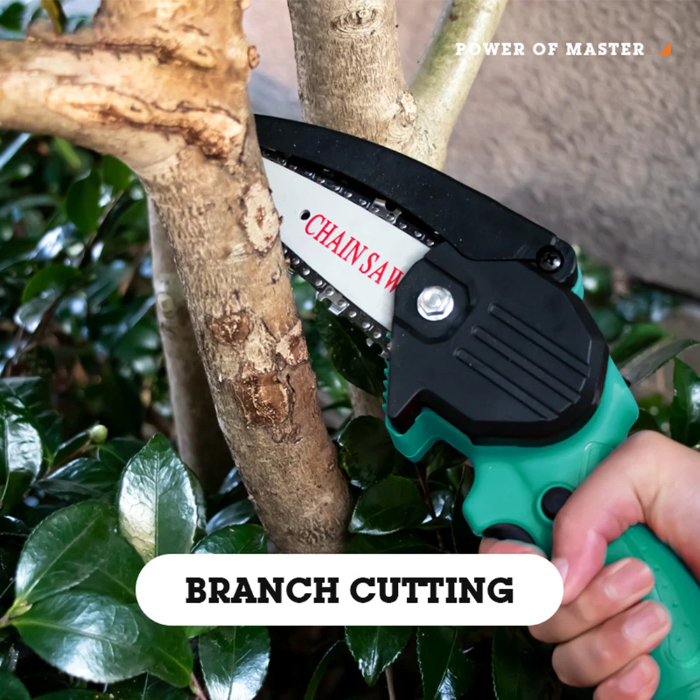 

4 Inch Wood Spliting Chainsaw Battery Rechargeable Chainsaw Electric Drill Dust Plate Design Lightweight Power Tools Accessories