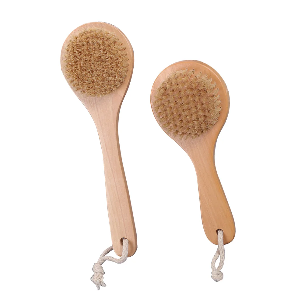 

2Pcs Practical Handle Design Shower Exfoliating Brush Bath Brush Scrubber