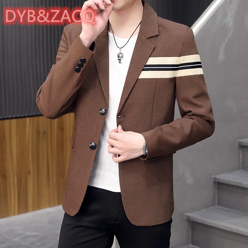 

DYB&ZACQ Brand Upscale Thousand Bird Case Casual Small Suit Jacket Men 2022 Spring and Autumn New Trend Men Three Buttons Coat S