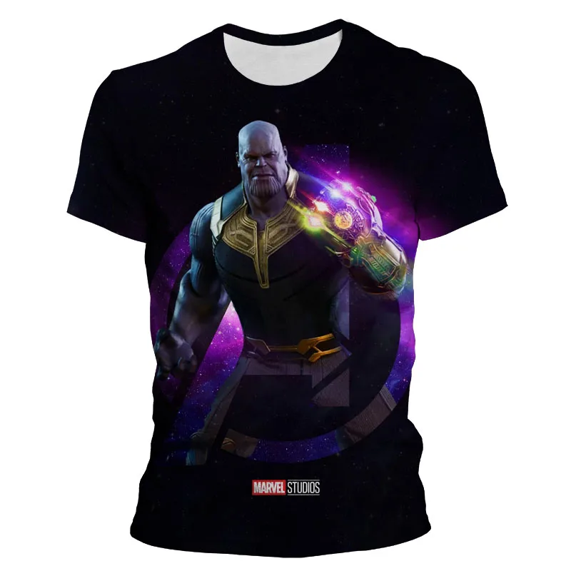 Новая летняя футболка с принтом Таноса и перчаток Marvel для мужчин женщин Детская 3D