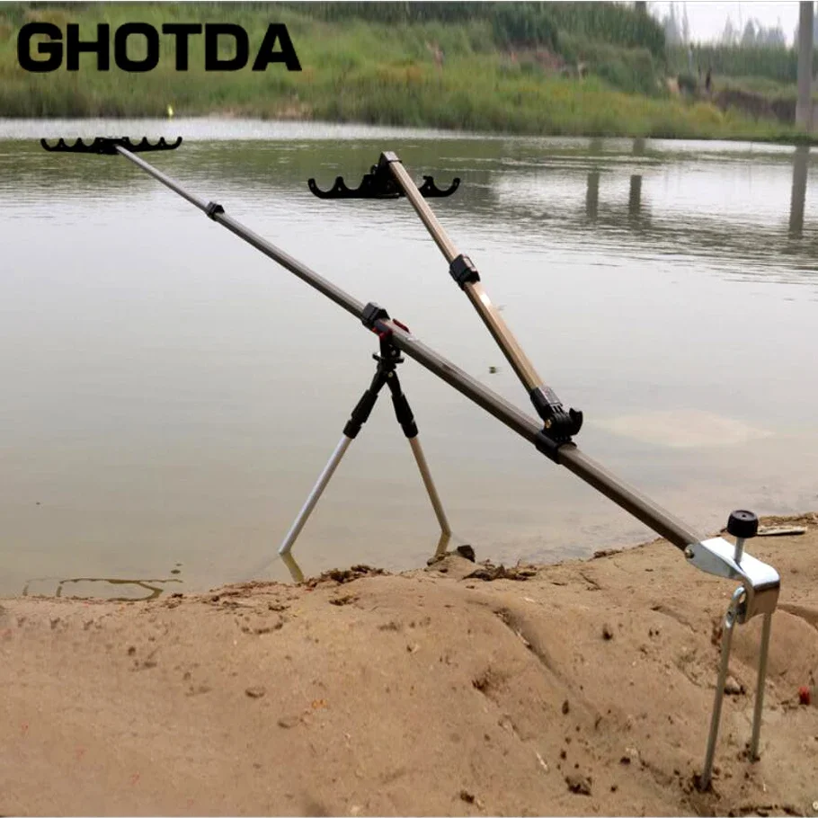 

Fishing Rod Holder Adjustable Aluminium 1.5M 1.7M 2.1M Rod Pole Holder Bracket with Support Bipod