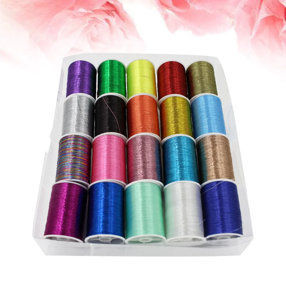 

Thread Embroidery Sewing Set Polyester Metallic Machine Manual Floss Friendship String Spools Organizer Cross Holder Kit Threads