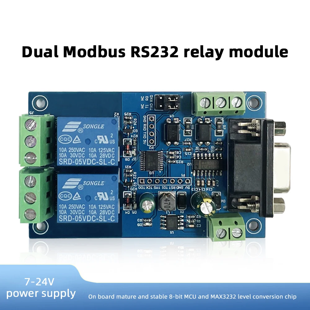 RS232/TTL UART DC7-24V двойной/одиночный релейный модуль Modbus RTU 485 дистанционный