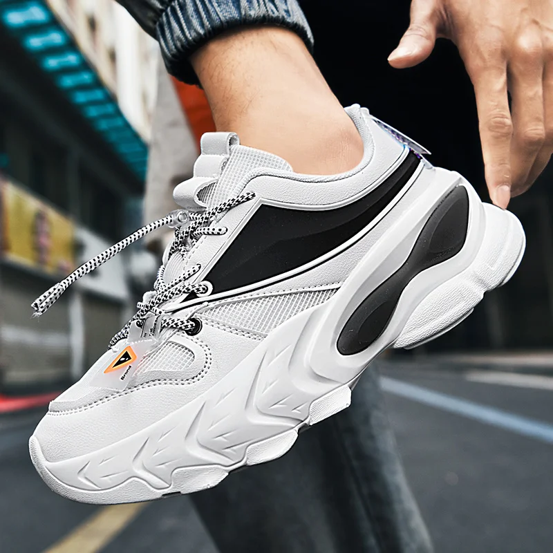 

Модная женская спортивная обувь для ходьбы, не сужающиеся книзу кроссовки на платформе, кроссовки для бега, Нескользящие, вязаные, для влюбл...