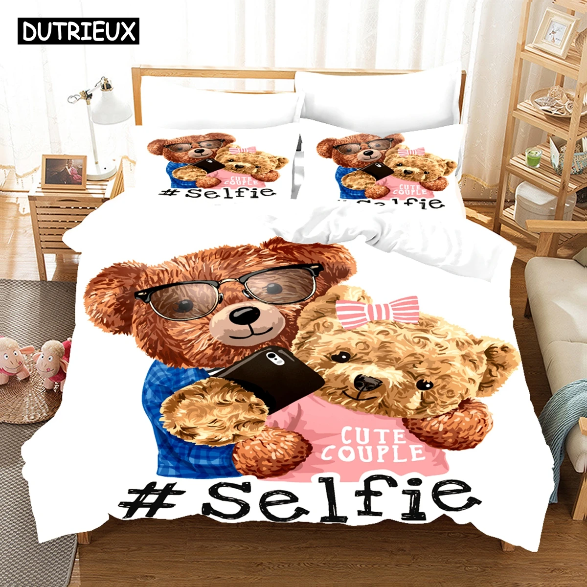 Комплект постельного белья с пододеяльником и наволочкой