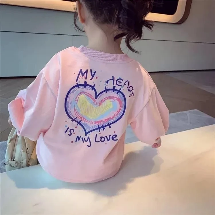 

Girls cotton sweaters spring autumn new children's long sleeve T-shirts bottomed shirts baby kids girls casual tops P4 692