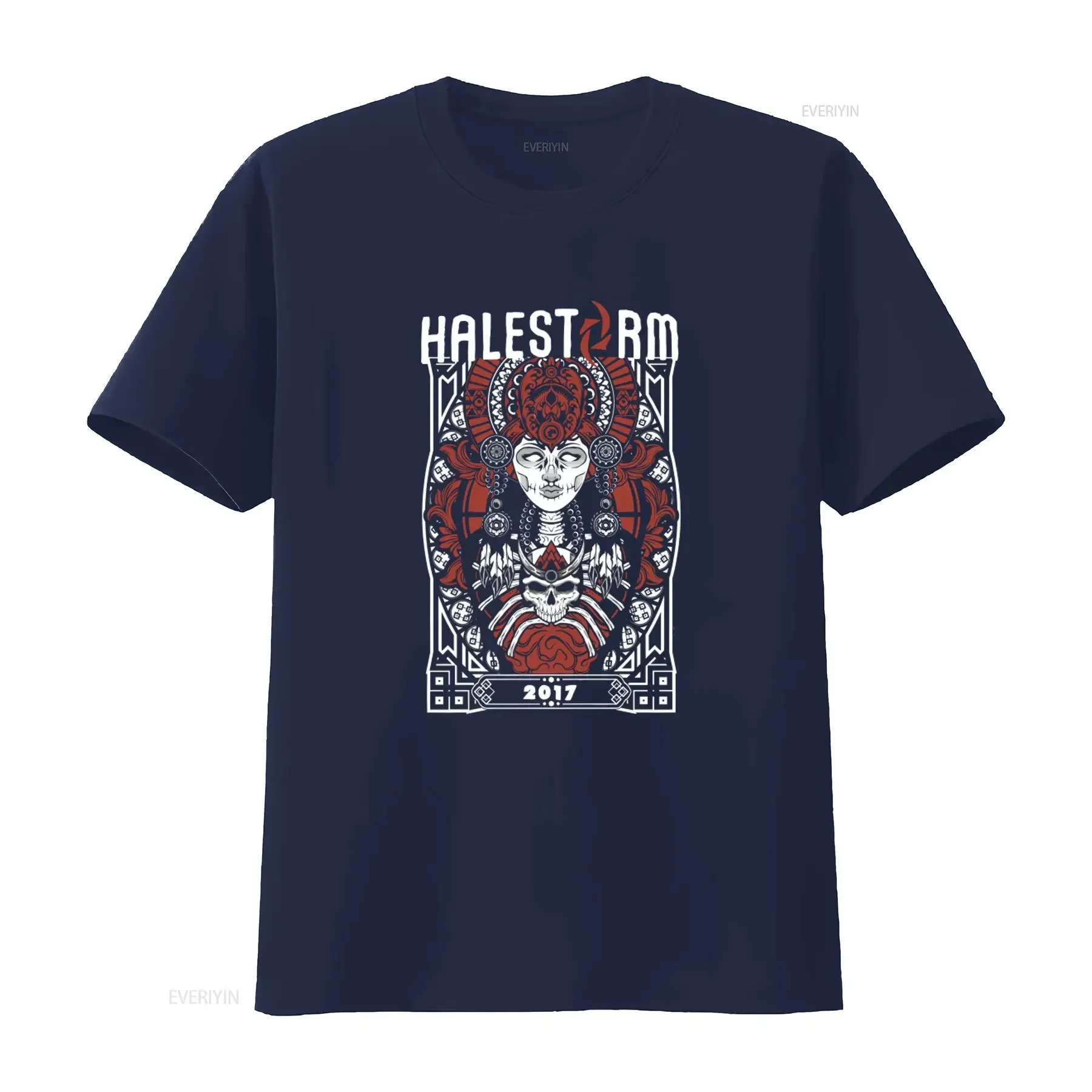 Фото Футболка Halestorm 2017 с принтом черепа для фанатов, размер S-5XL, дизайн Summer Tour, винтажный стиль, стильная уличная одежда, удобная повседневная одежда для мужчин №4