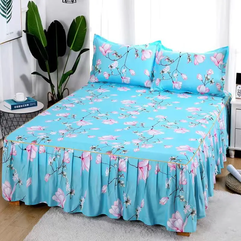 

3PCS/Set Decor Home Brand Bed Sheets Bed Textile Bedding Flat Sheet Flower Bed Sheet+ Pillow Covers Pillow Soft Warm Bedsheets