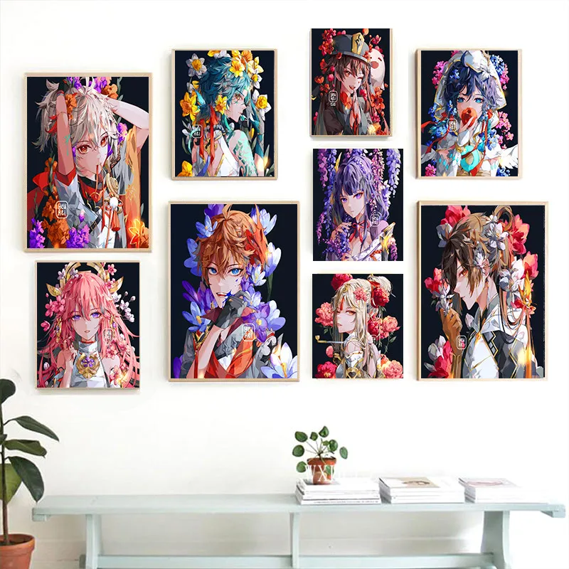 

Anime Genshin Impact DIY Oil Painting By Numbers XIao/Zhongli Art Painting Kids Pintura malowanie po numerach tableau Acrylic