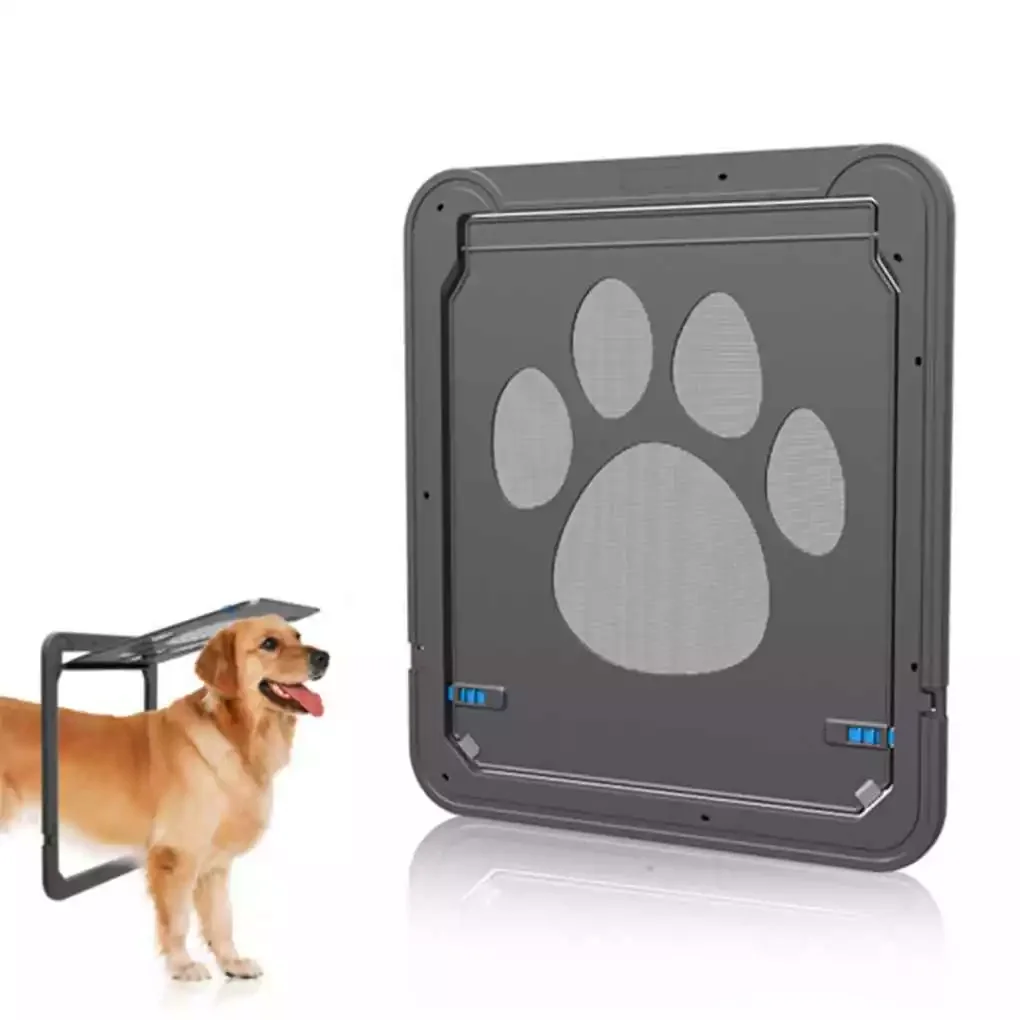 

Откидная дверь для домашних животных, входная дверь для собак и кошек с контролируемым 4-ходовым замком, безопасная откидная дверь для мален...