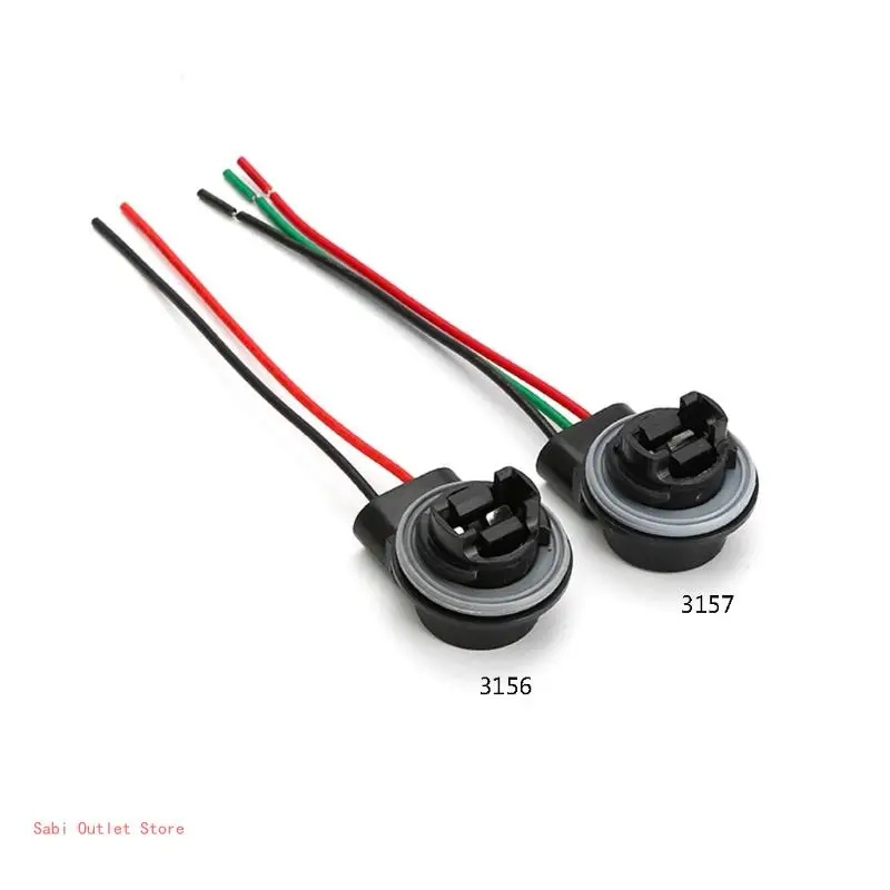 

For Car Brake Stop Turn Signal LED Light Bulbs Holder Socket Plug Adapter Wiring Harness Connector Wire Cables 3156 3157
