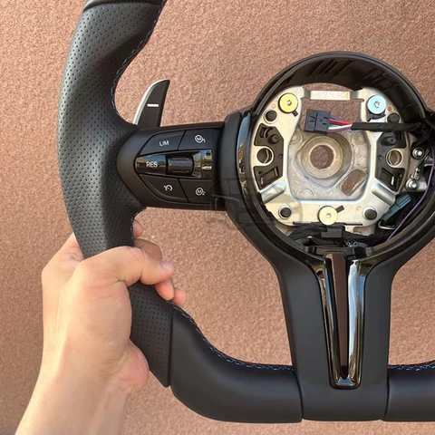 Кожаный руль BMW F30 F10 F31 F20 E90 M3 X6 из кожаного материала и спортивных рулевых автомобильных аксессуаров//M