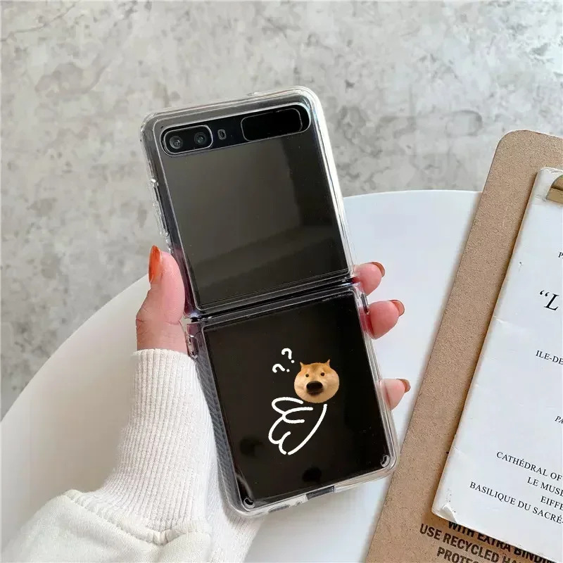 Прозрачный чехол для телефона Funny Match Man Dog Cat Samsung Galaxy Z Flip 5 ZFlip 6 с переходным током 4
