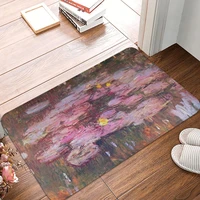 claude monet french impressionist painter bedroom mat water lilies doormat flannel carpet entrance door rug home decoration