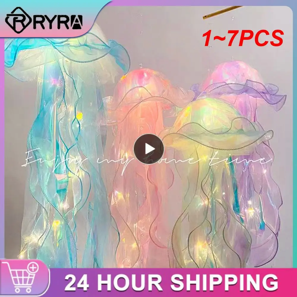 

1~7PCS Jellyfish Lamp, Portable Flower Lamp, Girl Room Atmosphere Decoration Lamp, Bedroom Night Lamp, Home Decoration